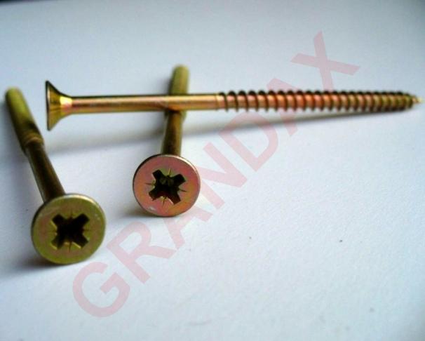 Vrut do dřeva UNI, ČZ, zápustná hlava, PZ2 5,0x140/70mm ZZ