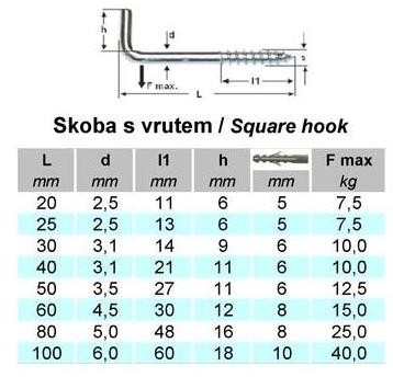 Skoba s vrutem, 100 mm ZB