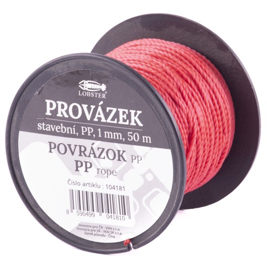 Provázek stavební červený 1mm/50m