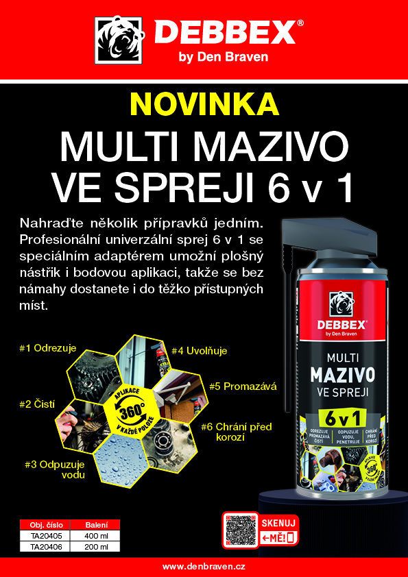 Multi mazivo ve spreji 6v1 400 ml DEBBEX