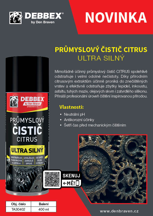 Průmyslový čistič CITRUS ve spreji 400ml DEBBEX