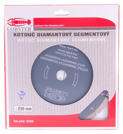 Kotouč diamantový segmentový, 230mm LOBSTER