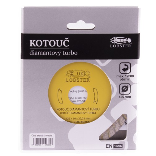 Kotouč diamantový TURBO, 125mm LOBSTER