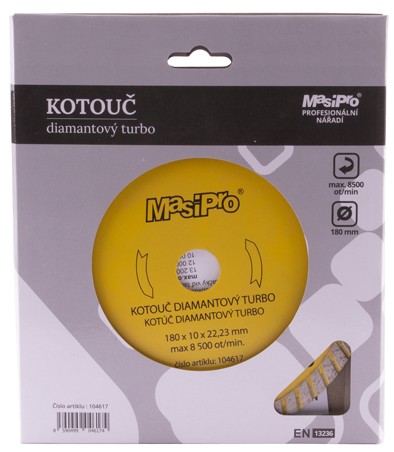 Kotouč diamantový TURBO, 180mm MASIPRO