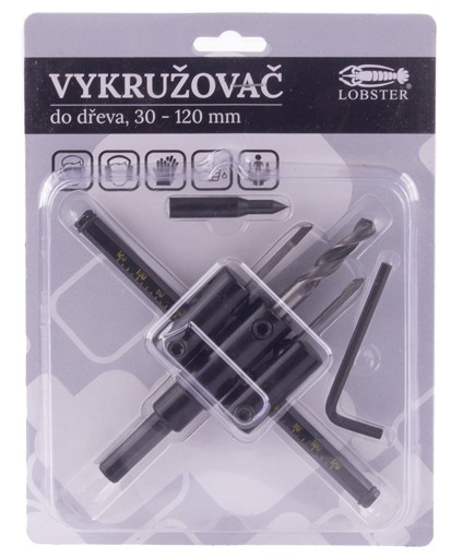 Vykružovač do dřeva nastavitelný 30-120mm