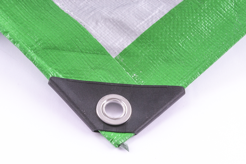 Plachta zakrývací s oky zeleno-šedá 3x4m, 180g/m2
