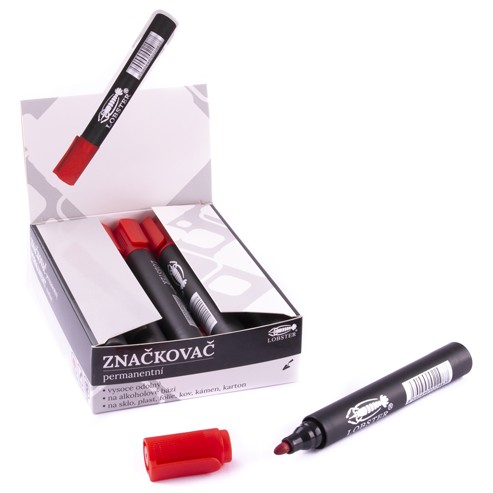 Popisovač (fix) permanentní velký červený