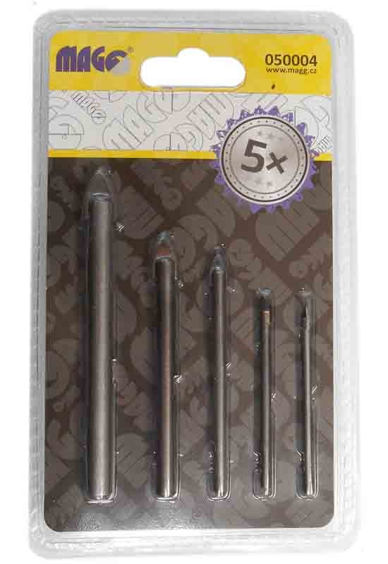 Vrtáky do skla sada 5 ks