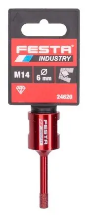 Korunka vykružovací diamantová 6mm/M14 FESTA INDUSTRY