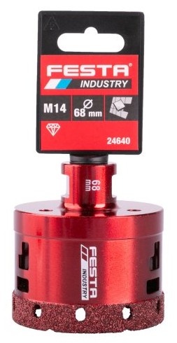 Korunka vykružovací diamantová, 68mm/M14 FESTA INDUSTRY
