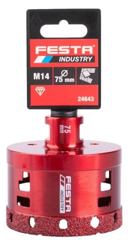 Korunka vykružovací diamantová, 75mm/M14 FESTA INDUSTRY