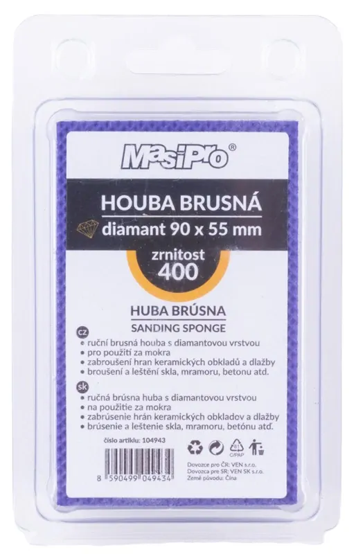 Houba brusná diamant, zrnitost 400, 90x55mm