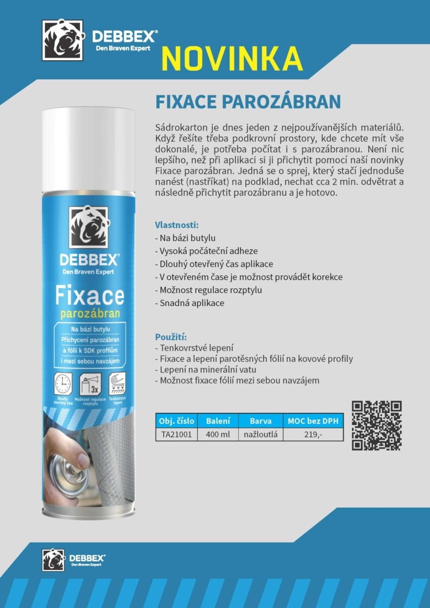 Lepidlo ve spreji DEBBEX na parozábrany 500ml