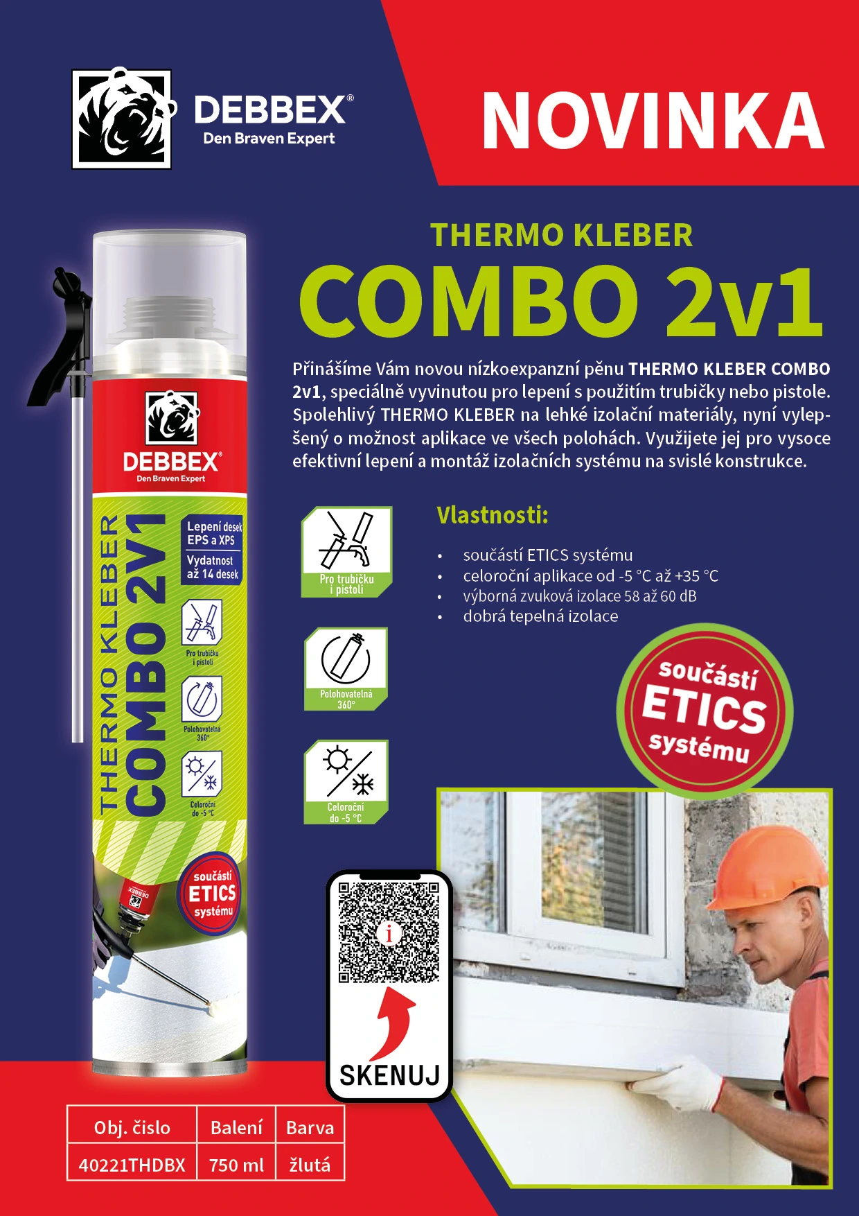 PU pěna Thermo Kleber COMBO 750ml