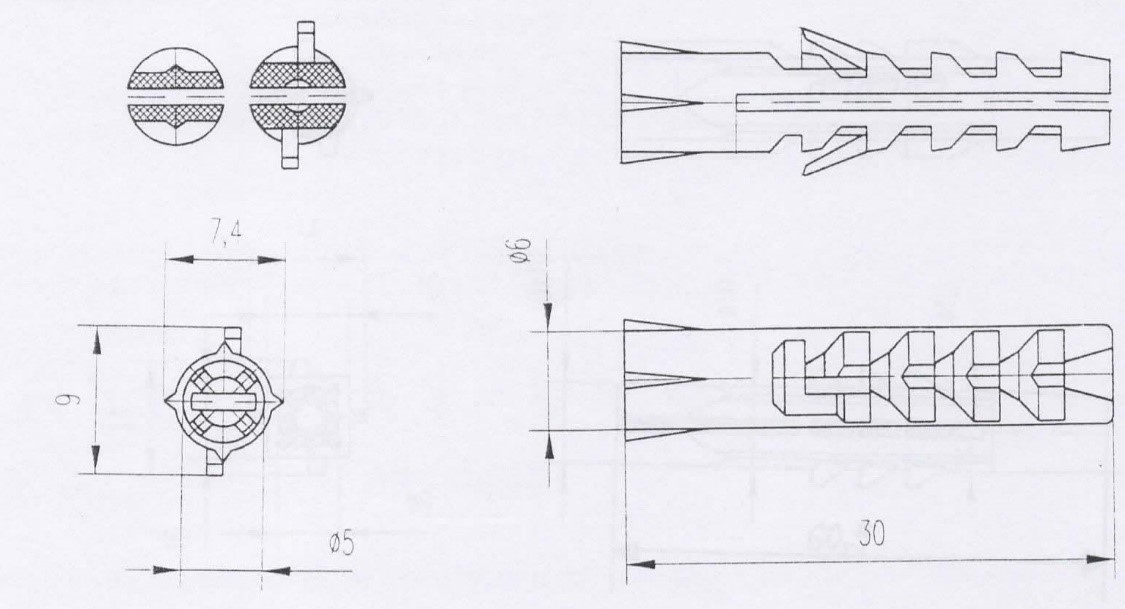 Hmoždinka STANDARD 6x30mm bílá