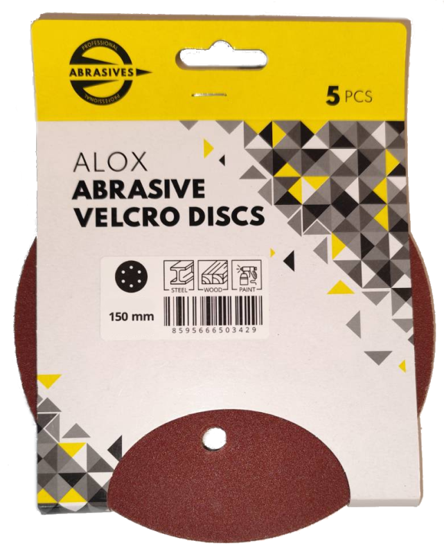 Výsek brusný (suchý zip) děrovaný, průměr 150mm/P 60