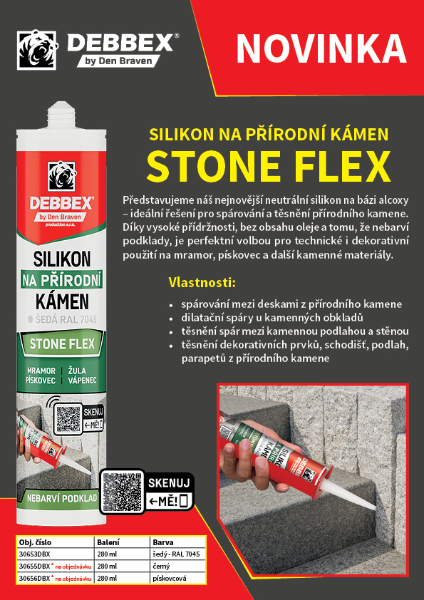 Silikon na přírodní kámen STONE FLEX 280ml DEBBEX