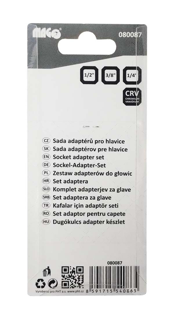 Adaptéry pro hlavice sada 3ks - 1/4", 3,8", 1/2"