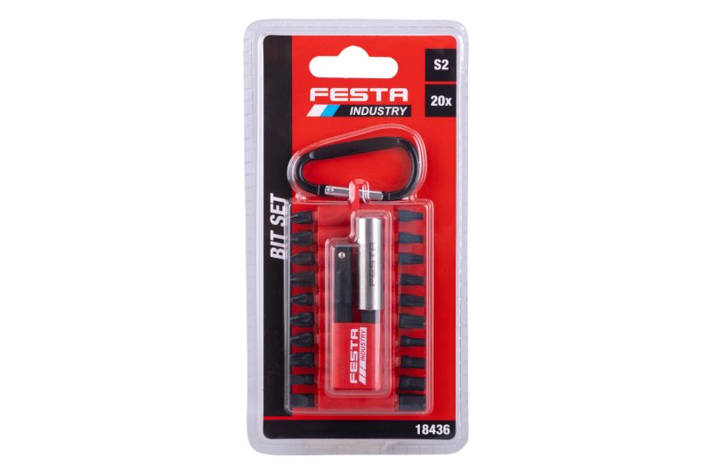 Bity - sada torzních bitů FESTA INDUSTRY 25mm/20ks s magnetickým adaptérem
