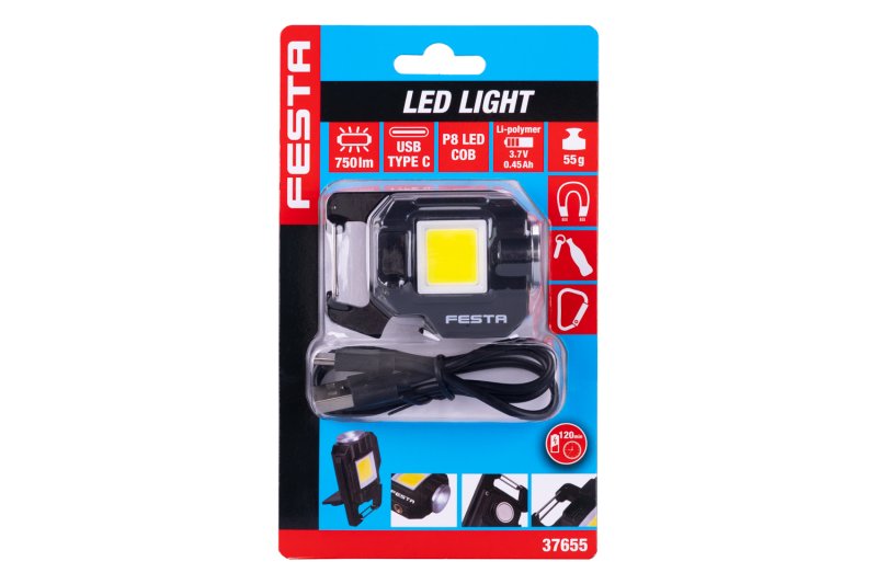 Svítilna multi LED COB 750lm USB IP44 FESTA