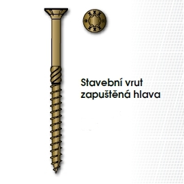 Vrut stavební konstrukční, zapuštěná hlava 8,0x 90mm TORX40, ZZ