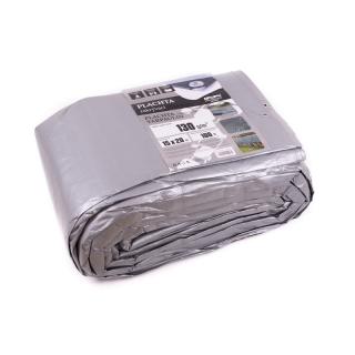 Plachta zakrývací laminovaná s oky šedá, 15x20m, 130g/m2