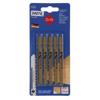 Pilky do přímočaré pily na dřevo a plast HCS 75/1,7mm 5ks