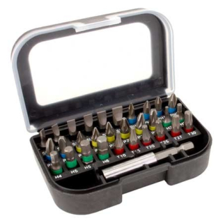 Bity - sada 30 ks + magnetický držák