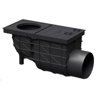 Lapač střešních vod, boční vývod 80-125/110 žebrový