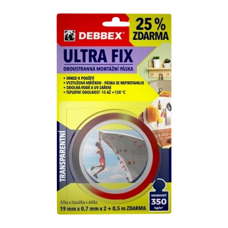 Páska lepící oboustranná 19x0,7mm/2,5m montážní ULTRA FIX