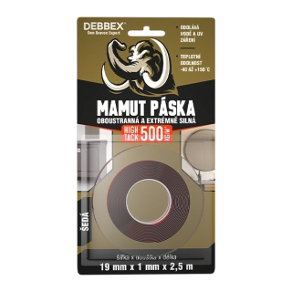 Páska lepící oboustranná 19x1,0mm/2,5m MAMUT extra silná