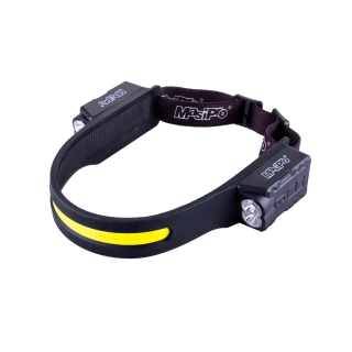 Svítilna čelovka LED+COB čelenková LED dobíjecí MasiPro