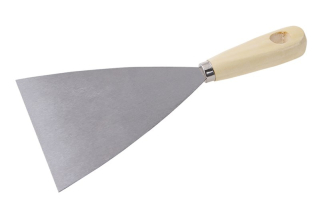 Špachtle ocelová, 125mm s dřevěnou ručkou