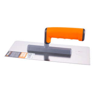 Hladítko rovné 270x130mm nerez, 2x oblé rohy, gumová ručka SOLID