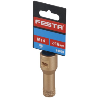 Korunka vykružovací diamantová, 16mm/M14 FESTA